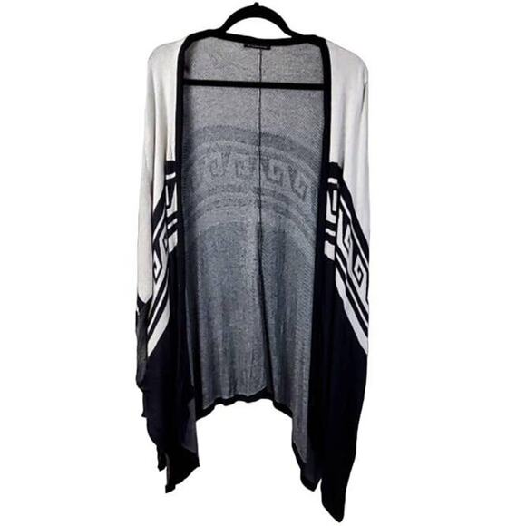 Staccato Geometric Print Cardigan Sweater Open Front Size S/M - Picture 1 of 6